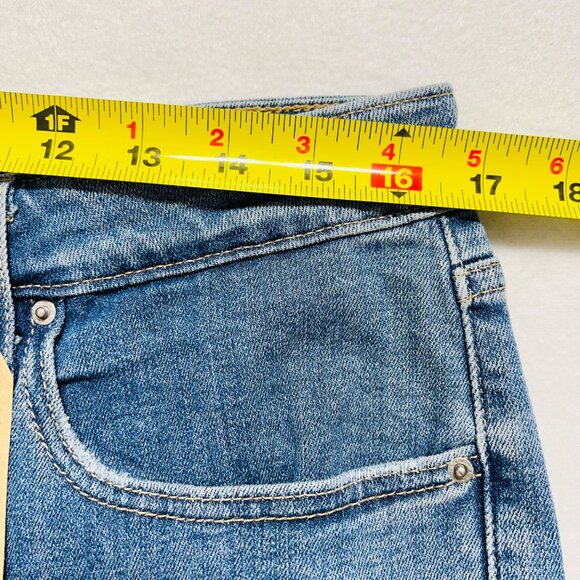 Levis 721 Women's High-Rise Skinny Stretch Blue Denim Jeans Size 16S Raw Hem NWT - Picture 9 of 15